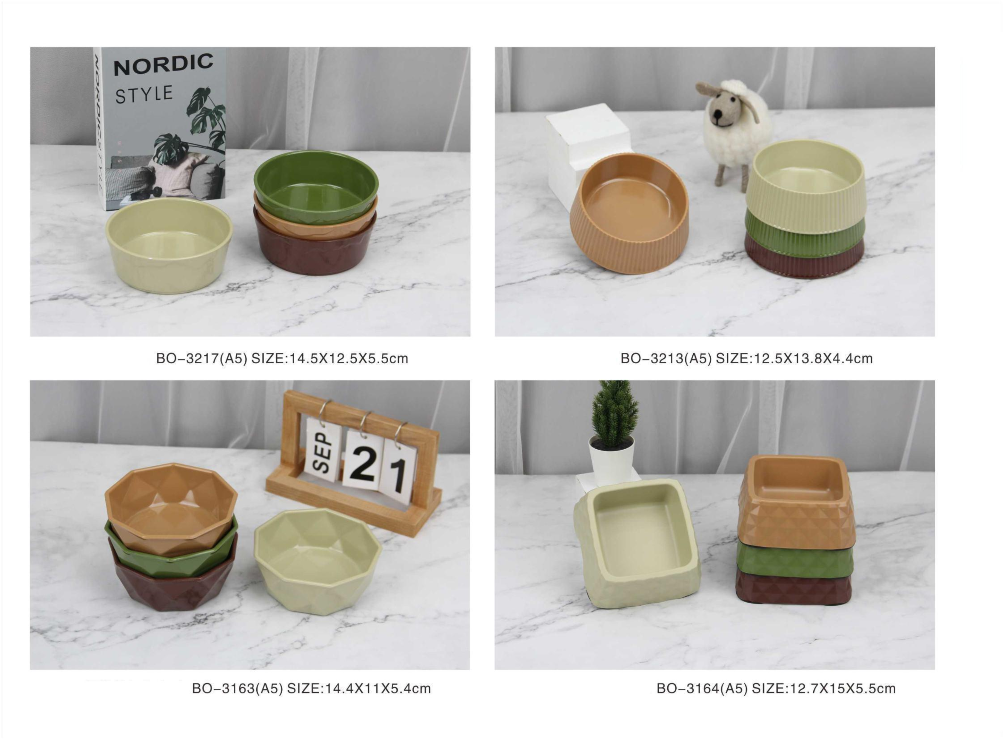 Nordic Style Round Pet Bowl (BO-3217)