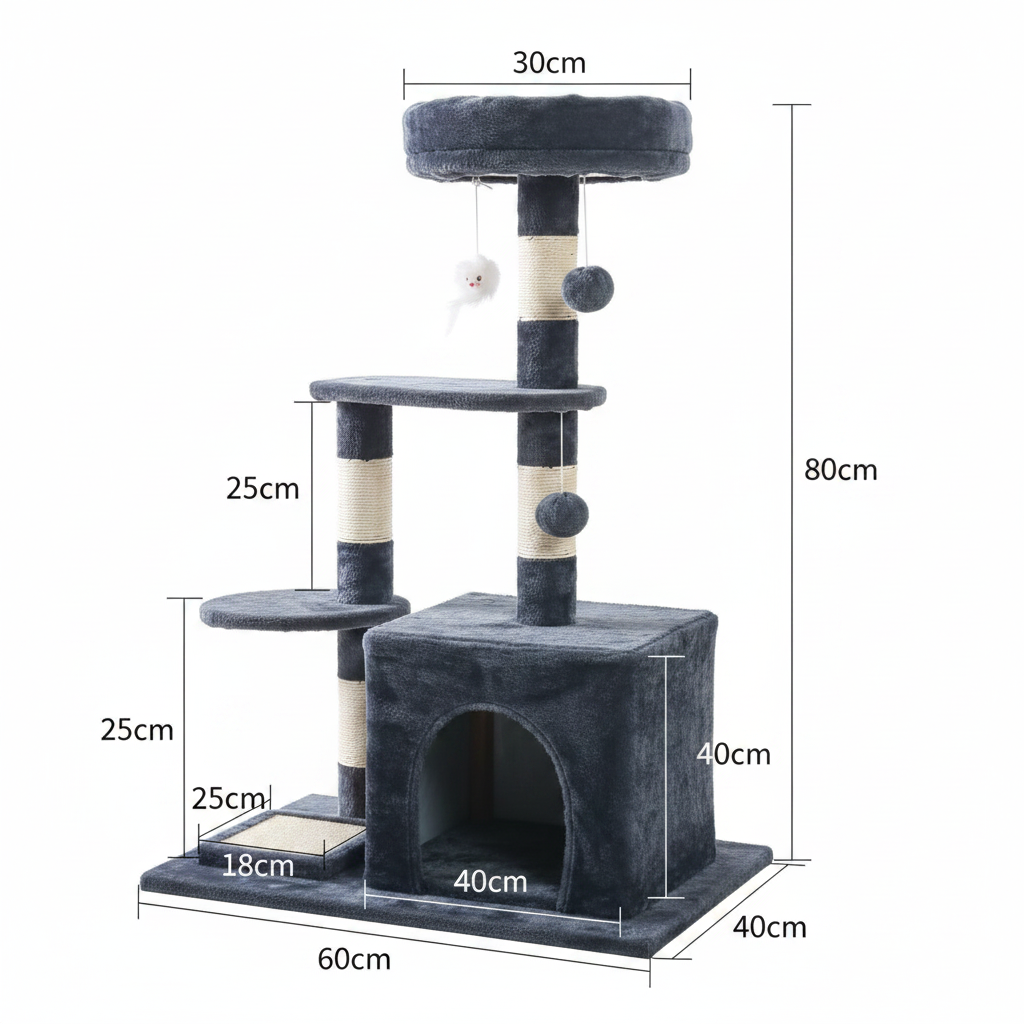 Compact Multi-Level Cat Tree Tower